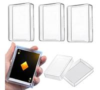 Clear Playing Card Cases - 4 Pieces Durable and Portable Plastic Playing Card Box Snaps Closed Card Holder for Gaming, Business, and More (3.7 x 2.6 x 0.83 inches)