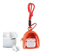 Clear Pocket for Figure, Clear Doll Display Bag | Portable Coin Storage Purse | Dustproof Doll Carry Bag, Earbud Organiser Bag with Zip, Neck Strap for Adult, Orange colour., see description, See