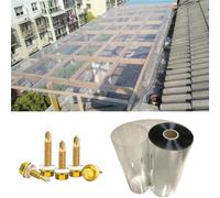 Clear Poly bonate Sheet Roll 1mm Waterproof Canopy Cover for Greenhouse & Pergola Easy to Cut Outdoor Sunshine Board 39.4" x 9.8" for Patio Shelter