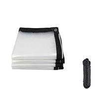 Clear Poly Tarp Cover 4Mx8M, Clear with Eyelets and Rope Duty Transparent with Metal Grommets Every 39 Inches Multi Purpose for Gardening Camping Traveling, Slzmnx, a, 6m*6m