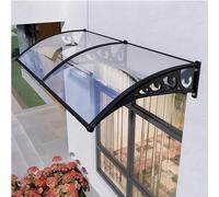 Clear Polycarbonate Canopy for Front Door & Window, UV Protection, Rain & Snow Shield, Steel & Plastic Bracket, 60x400cm - Durable Outdoor Awning Solution