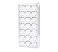 Clear Polycarbonate Chocolate Hard Plastic Candy Professional Kitchen Baking for Chocolates Jellies and Desserts Non Transparent Design(heart-shaped)