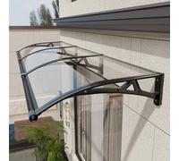 Clear Polycarbonate Outdoor Canopy, Curved Awning with Aluminum Brackets, Easy Installation for Doors, Garages, Balconies - W80xL120cm (31.5x47.2in)
