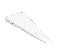 Clear Polycarbonate Patio Awning Multi Purpose Invisible Roof Canopy for Windows Curved Sunshade Shelter Complete Awning Kit with Accessories (150cm/59in Stand)