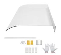 Clear Polycarbonate Window Awning Canopy Invisible Rain Shelter for Front Door UV Protection Snow & Rain Shield Various Sizes 19.6"x39.3" to 60" Durable Outdoor Cover