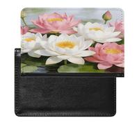 Clear Pond Lotus Rhythms Passport Holder for Women Men Slim Travel Wallet Travel Document Organizer ID Card Protector Case Holders PU Leather Passport Cover Credit Card Holder