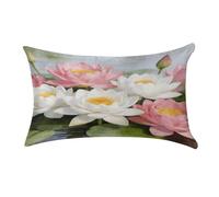 Clear Pond Lotus Rhythms Pillowcase,Elegant Designed Home Decor,Velvet Pillowcase,Soft and Cozy,Pillow Case Cover with Hidden Zipper for Bedroom, Sofa, Couch