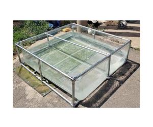 Clear Portable Fish Tank with Viewing Panel - 150x150x70cm Indoor/Outdoor Aquarium Pool for Koi & Ducks - Easy Setup Canvas Fish Pond for Fish Keeping & Garden Decoration