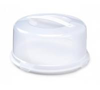 Clear Portable Plastic Cake Containers with Lockable Lid and Easy-Grip Handle - Offered in Two Shapes (Round and Square), Perfect for Storing Cakes, Pies, Cookies, and Desserts (1, Round Cake Box)