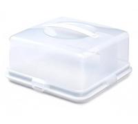 Clear Portable Plastic Cake Containers with Lockable Lid and Easy-Grip Handle - Offered in Two Shapes (Round and Square), Perfect for Storing Cakes, Pies, Cookies, and Desserts (1, Square Cake Box)