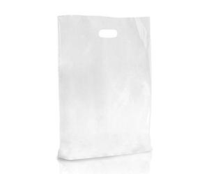 Clear Premium Degradable Patch Handle Fashion Plastic Carrier Bags 15" x 18" + 3" Pack of 100