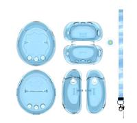 Clear Protective Case for Tamagotchi Paradise Virtual Electronic Pet Game Machine, PC Drop-proof Dust-proof One-piece Protector Cover With Button Cover and Lanyard (Clear blue)