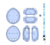 Clear Protective Case for Tamagotchi Paradise Virtual Electronic Pet Game Machine, PC Drop-proof Dust-proof One-piece Protector Cover With Button Cover and Lanyard (Clear light blue)