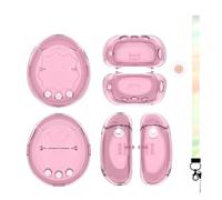 Clear Protective Case for Tamagotchi Paradise Virtual Electronic Pet Game Machine, PC Drop-proof Dust-proof One-piece Protector Cover With Button Cover and Lanyard (Clear pink)