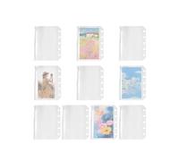 Clear Protector Sheets | 10 Pcs 5-Ring M5 Zipper Ticket Sleeves - Smooth Zipper Binder Card Sleeves,for Professionals Travelers Project Managers Stationery Lovers Stickers Photos Card