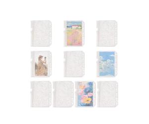 Clear Protector Sheets | 10 Pcs 5-Ring M5 Zipper Ticket Sleeves - Smooth Zipper Binder Card Sleeves,for Professionals Travelers Project Managers Stationery Lovers Stickers Photos Card