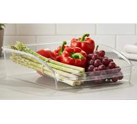 Orsina Clear PS Plastic Large Fridge Organiser, Stackable Containers For Fridge, Large Plastic Bins For Easy Access Orsina Clear