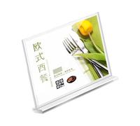 Clear Pull Out Acrylic Table Sign Holder Board with Stable Base for Meetings and Front Desk Information Display Desktop Advertisement Board