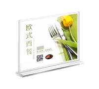 Clear Pull Out Acrylic Table Sign Holder Board with Stable Base for Meetings and Front Desk Information Display Desktop Advertisement Board