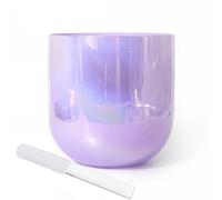 Clear Purple Crystal Singing Bowl, Cosmic Light Alchemy Bowl Sound Bowl, Chakra Bowl Gift For Yoga Meditation, With Acrylic Striker & O-ring (432HZ 7 Inch C Note)