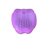 (Clear Purple) False Teeth Storage With Hanging Net Container Denture Bath Box Cases Dental