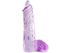 clear/purple Lick-A-Stick Clear Lilac Ballsy Dildo - 6 Inch
