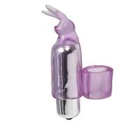clear/purple/silver Buzzing Bunny - Waterproof Clit & Nipple Finger Vibrator