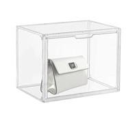 Clear Purse Storage Bins | Closet Bag Organizer - Stackable Storage Box Display Case with Magnetic Door for Wallet , Transparent Big, Consulte la descripción, See description