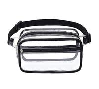 Clear Purses for Women - Stadium Approved Fanny Packs, Crossbody Bags, Black, S, Clear Bag