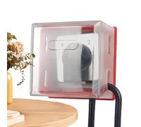 Clear Push Button Cover - See Through Button Shield for Equipment Security | Sturdy Resin Frame with Key Lock & Quick Mount Style for Industrial, Home, Garage and Laboratory, 7.5x7.5x5cm