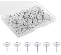 Clear Push Pins - 100pcs Drawing Pins with Storage Box,Clear Push Pins - Thumbtacks Drawing Pins for Walls Notice,Drawing Pins,Transparent Push Pins - Plastic Head Drawing Poster Tacks Needle