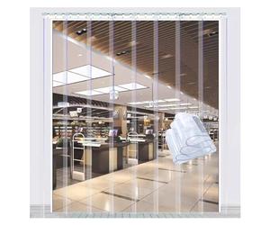 Clear PVC Door Curtain Strips - Waterproof Vinyl Curtain for Butcher Shop Fridge & Freezer Doors - Insulating Durable 135x240cm/53.15x94.49in