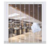 Clear PVC Door Curtain Strips Waterproof Vinyl Thermal Insulation for Butcher Shop Fridge & Freezer Entry - 135x230cm (53.15x90.55in)