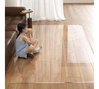 Clear PVC Office Chair Mat Hardwood Floor Protector Pad, Rectangle Chairmat Thick 2mm Plastic Tableclot Waterproof for Home Office Study Wooden Floors