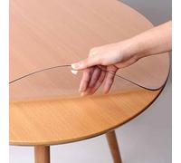 Clear PVC Round Table Protector Transparent Table Cover Durable 3mm Thickness 90cm Size Ideal for Protecting Furniture from Scratches and Spills