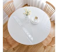 Clear PVC Round Tablecloth 105cm - Waterproof Heat Resistant 2mm Thick Oilcloth for Poker & Leisure Tables - Food Safe Protection for Dining & Parties