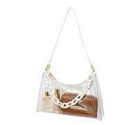 Clear PVC Shoulder Purse See Through Jelly Handbag Durable Compact Everyday