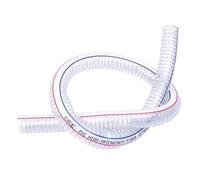 Clear PVC Steel Wire Hose 1M, See-Through Flexible Plastic Pipe with Stainless Steel Spiral, Weather Resistant Tubing for Water Transfer, Oil Suction & Vacuum Lines(ID 20mm)