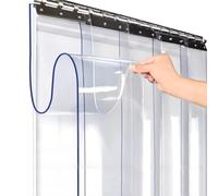 Clear PVC Strips Curtain - 1.6 mm, Commercial Industrial Freezer Curtains Slat for Shop, Factory, Garage, Customized(210x230cm)