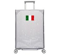 Clear PVC Suitcase Cover,Waterproof Luggage Case Rain-Proof Cover Protecter With Italy Italian Flag Sticker, Clear, 20 inch, Clear