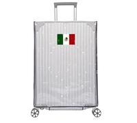 Clear PVC Suitcase Cover,Waterproof Luggage Case Rain-Proof Cover Protecter With Mexico Mexican Flag Sticker, Clear, 24 Inch, Clear