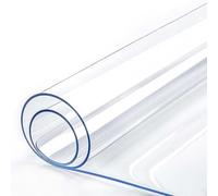 Clear PVC Table Cover Protector 16x78in - Waterproof Transparent Desk Pad Mat, Crystal Clear Tablecloth, Surface Protector for End Table & Furniture, Easy to Clean