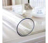 Clear PVC Table Cover Protector 80x80 cmWaterproof EasyCut 2mm Table Protector for Dining RoomDurable Transparent ScratchResistant Surface Cover