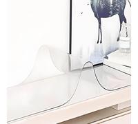 Clear PVC Table Protector 1.5mm Thick, 11.81x106.3in/30x270cm - Heat Resistant, Waterproof, Wipeable Transparent Plastic Tablecloth Cover for Dining, Kitchen, Office, Coffee Tables