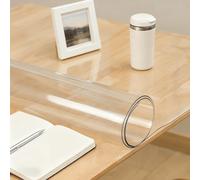 Clear PVC Table Protector 135 x 300 cm Oil Proof PVC Clear Table Protector Modern Style for Home Dining Room, Transparent color