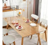 Clear PVC Table Protector 150 x 300 cm Transparent Rectangular Tablecloth Washable for Dining Table Kitchen Picnic, Transparent color