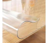 Clear PVC Table Protector 24x91 inches - 1.5mm Thick Frosted Cover Waterproof Scratch-Resistant Durable Shield for Dining Coffee End Tables & Countertops