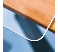 Clear PVC Table Protector 2mm Thick 120x120cm Transparent Table Cover - Waterproof Easy to Clean Plastic Cloth for Dining Hard Table Top Protection Crystal Clear Finish