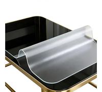 Clear PVC Table Protector - Round Edge Scratch Resistant Waterproof Plastic Tablecloth for Dining Tables Parties School Projects - 60cm x 90cm