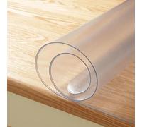 Clear PVC Tablecloth 1.5mm Thick Waterproof Plastic Cover for Kitchen, Dining Room & Coffee Table - Wipeable & Transparent Protector, 19.69x51.18in